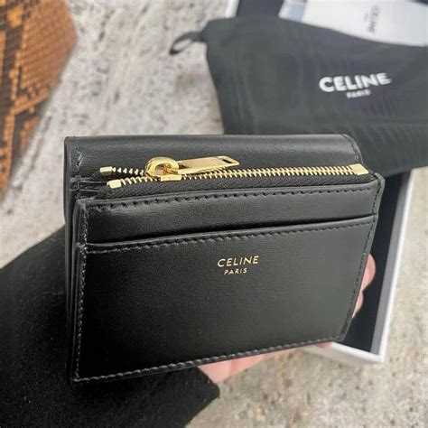 celine compact wallet with coin triomphe dupe|celine zipped card holder.